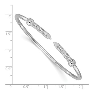 Sterling Silver CZ Cuff Bracelet – view 4