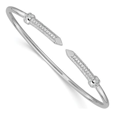 Sterling Silver CZ Cuff Bracelet