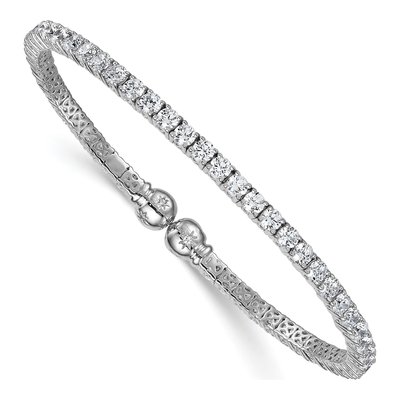 Sterling Silver CZ Star Cuff Bracelet