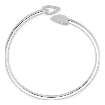 Sterling Silver Double Heart Cuff Bracelet – view 3