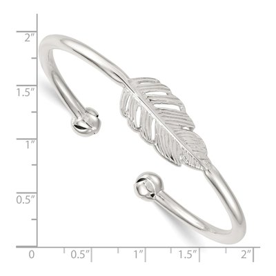 Sterling Silver Feather Cuff Bracelet – view 4
