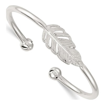 Sterling Silver Feather Cuff Bracelet