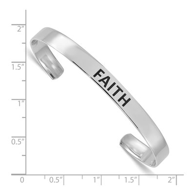 Sterling Silver Faith Enamel Cuff Bracelet – view 4