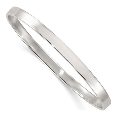 Sterling Silver Flat Slip-On Bangle Bracelet