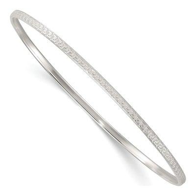 Sterling Silver Greek Key Slip-On Bangle Bracelet