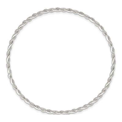 Sterling Silver Twisted Slip-On Bangle Bracelet – view 3