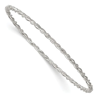 Sterling Silver Twisted Slip-On Bangle Bracelet