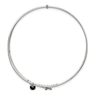Sterling Silver Miraculous Medal Triple Bangle Bracelet – view 3