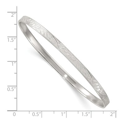 Sterling Silver Floral Vine Slip-On Bangle Bracelet – view 4