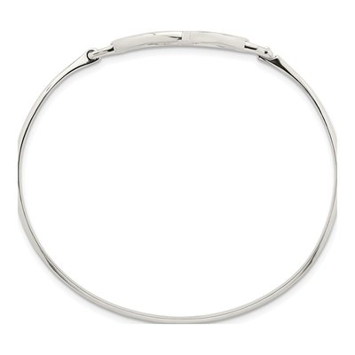 Sterling Silver Open Heart Bangle Bracelet – view 3