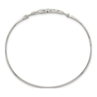 Sterling Silver Double Trinity Knot Bangle Bracelet – view 3