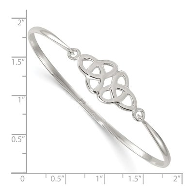Sterling Silver Double Trinity Knot Bangle Bracelet – view 4
