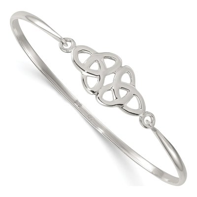 Sterling Silver Double Trinity Knot Bangle Bracelet