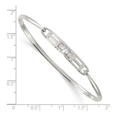 Sterling Silver CZ Bangle Bracelet – view 4