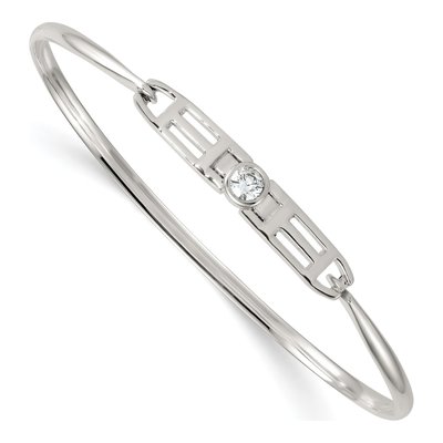 Sterling Silver CZ Bangle Bracelet