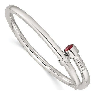 Sterling Silver CZ Expandable Bangle Bracelet