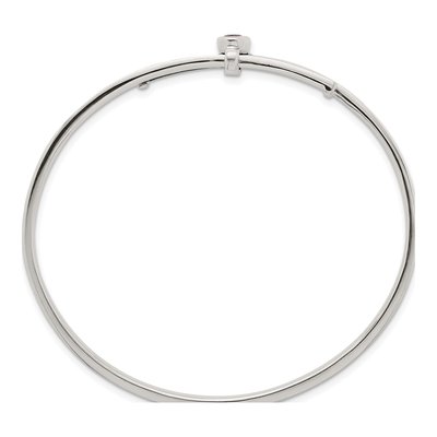 Sterling Silver CZ Expandable Bangle Bracelet – view 3