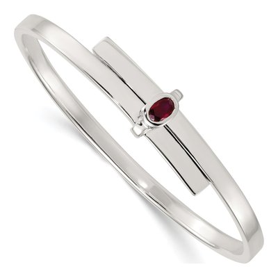 Sterling Silver CZ Expandable Bangle Bracelet