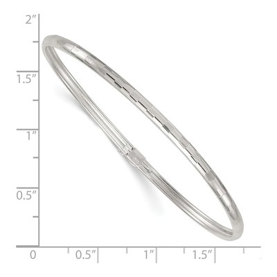 Sterling Silver Diamond-Cut Flexible Bangle Bracelet – view 4