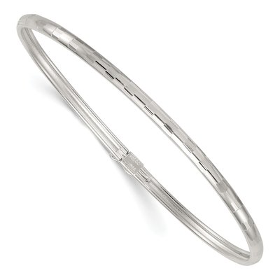 Sterling Silver Diamond-Cut Flexible Bangle Bracelet
