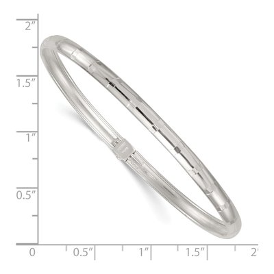 Sterling Silver Diamond-Cut Flexible Bangle Bracelet – view 4