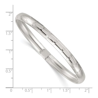 Sterling Silver Diamond-Cut Flexible Bangle Bracelet – view 4