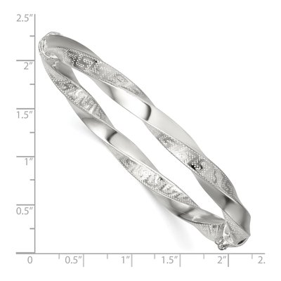 Sterling Silver Greek Key Twisted Bangle Bracelet – view 4