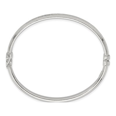 Sterling Silver Greek Key Hinged Bangle Bracelet – view 3