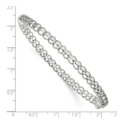 Sterling Silver Beaded Hinged Bangle Bracelet – view 4