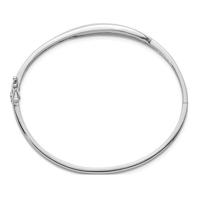 Sterling Silver CZ Hinged Bangle Bracelet – view 3