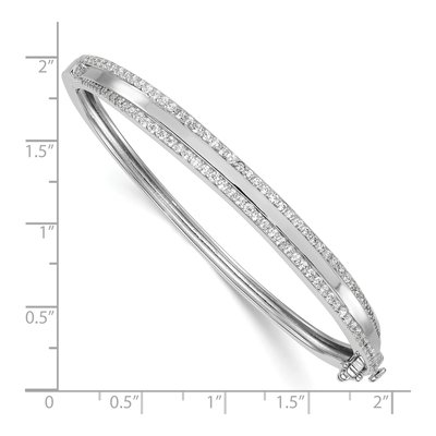 Sterling Silver CZ Hinged Bangle Bracelet – view 4