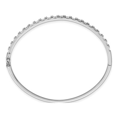 Sterling Silver CZ Hinged Bangle Bracelet – view 3