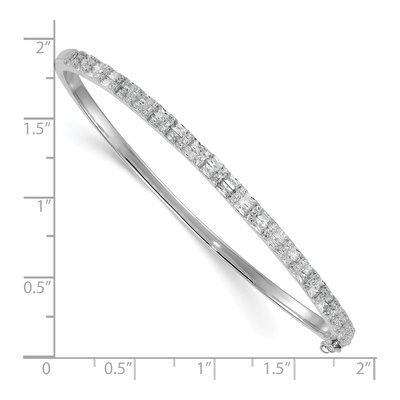 Sterling Silver CZ Hinged Bangle Bracelet – view 4