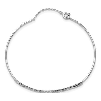Sterling Silver CZ Bangle Bracelet – view 3