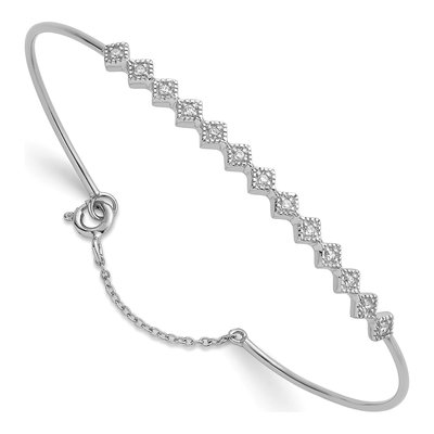 Sterling Silver CZ Bangle Bracelet