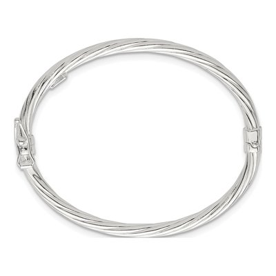Sterling Silver Twisted Baby Bangle Bracelet – view 3