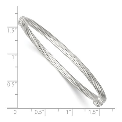 Sterling Silver Twisted Baby Bangle Bracelet – view 4