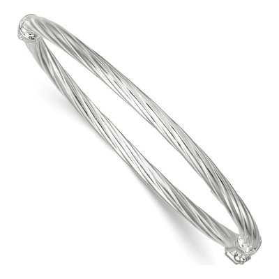 Sterling Silver Twisted Baby Bangle Bracelet