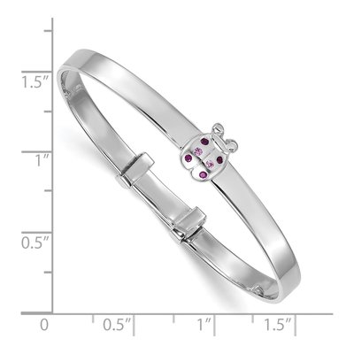 Sterling Silver CZ Girl's Bug Bangle Bracelet – view 4