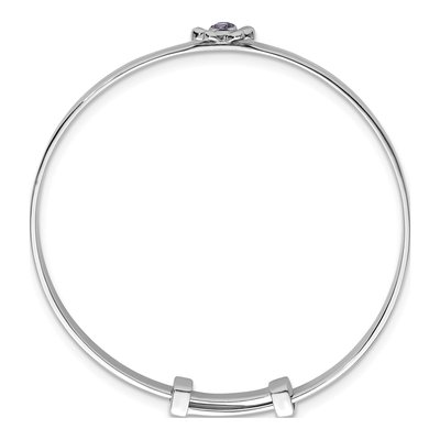 Sterling Silver CZ Girls' Butterfly Bangle Bracelet – view 3
