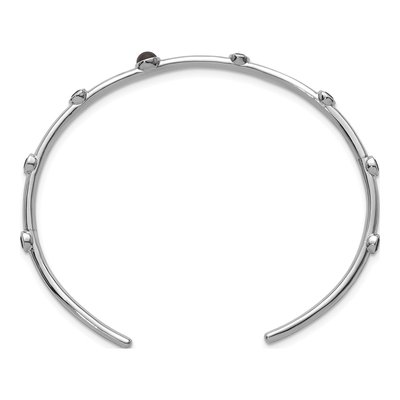 Sterling Silver Smoky Quartz & CZ Cuff Bracelet – view 3