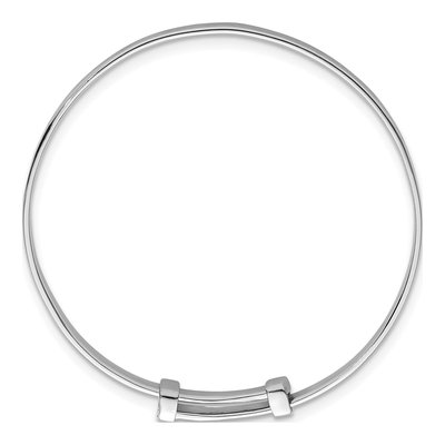Sterling Silver Girls' Etched Heart Expandable Bangle Bracelet – view 3