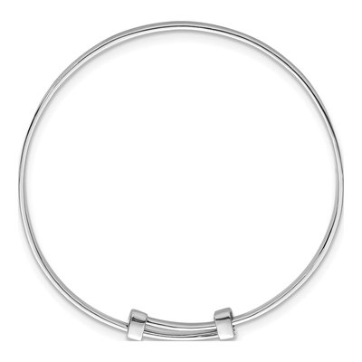 Sterling Silver Girls' Etched Floral Expandable Bangle Bracelet – view 3