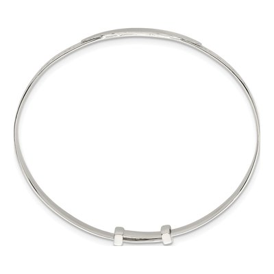Sterling Silver Girls' Claddagh ID Bangle Bracelet – view 3