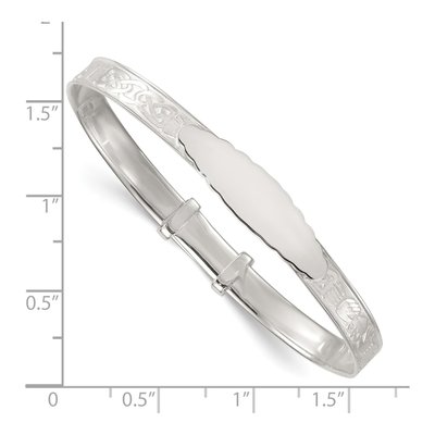 Sterling Silver Girls' Claddagh ID Bangle Bracelet – view 4