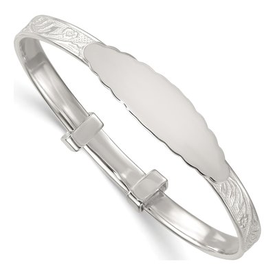 Sterling Silver Baby ID Bangle Bracelet