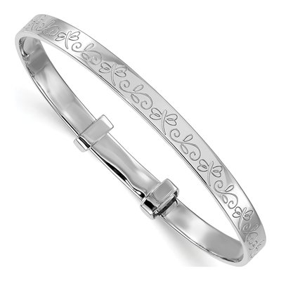 Sterling Silver Girls' Dragonfly Expandable Bangle Bracelet