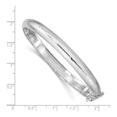Sterling Silver Diamond-Cut Hinged Bangle Bracelet – view 4