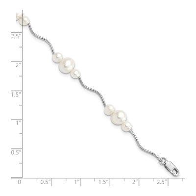 Sterling Silver Freshwater Cultured Pearl Near-Round Bracelet – view 3
