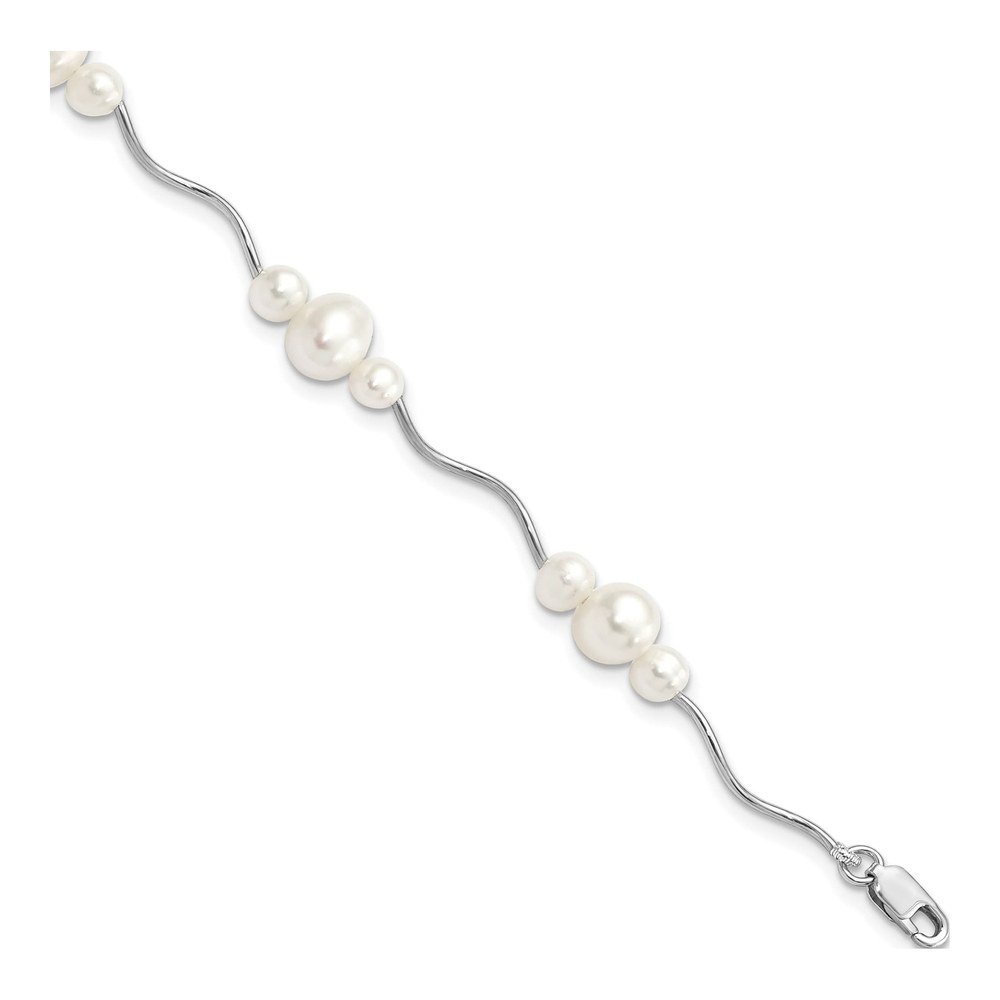 Sterling Silver Freshwater Cultured Pearl Near-Round Bracelet